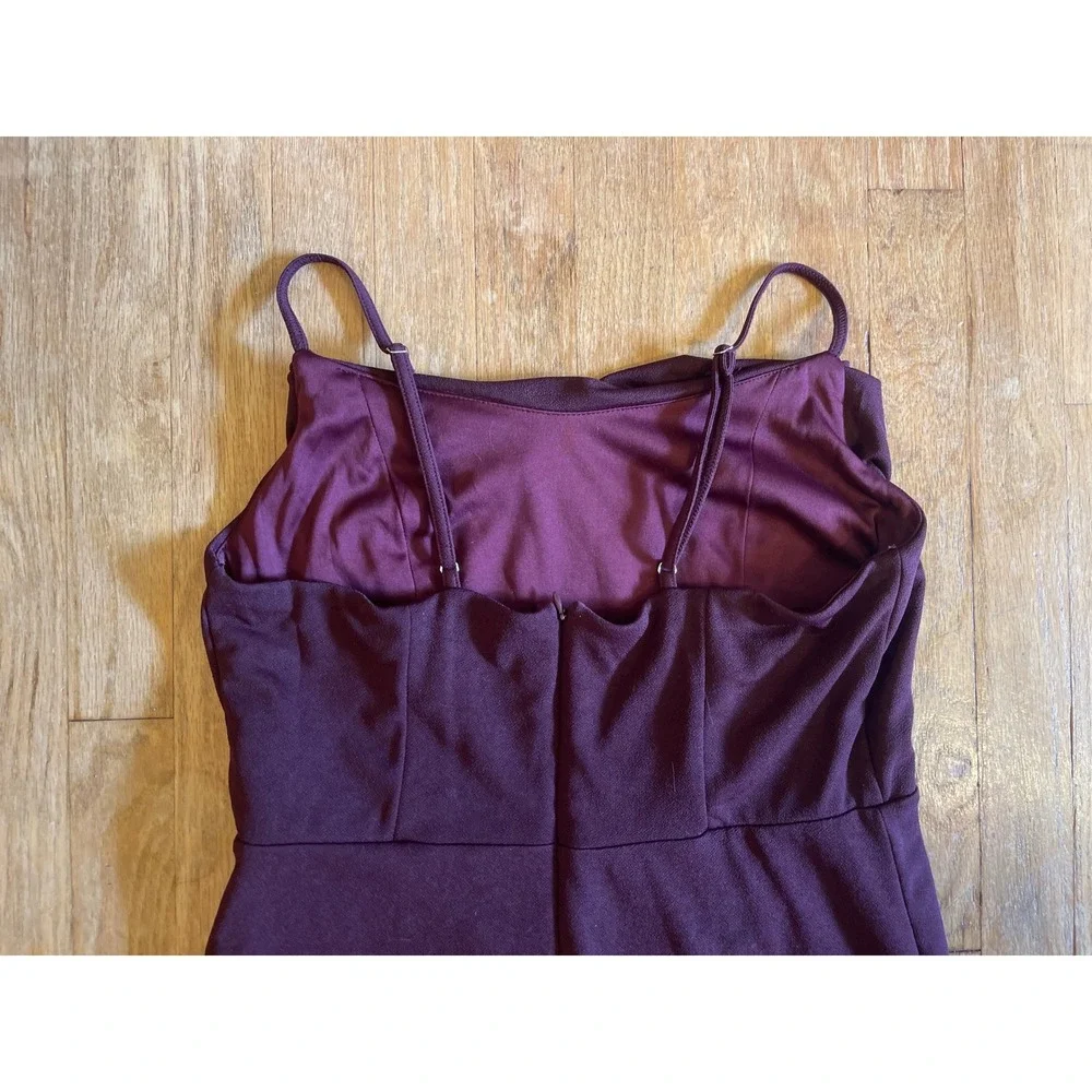 Birdy Grey Burgundy Bridesmaid Dress Cowl Neck Maxi Spaghetti Strap Formal Large